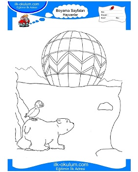 Çocuklar İçin Kutup Ayısı Boyama Sayfaları 